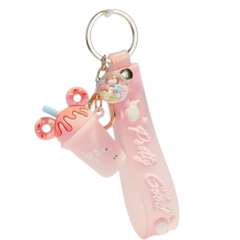 Pretty Girl Cute Drink Keychain #KC2625