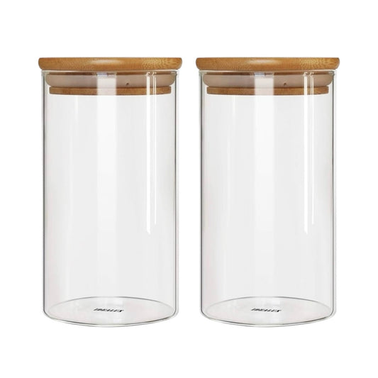 10x8cm Glass Jar with Bamboo Lid #GJ2474