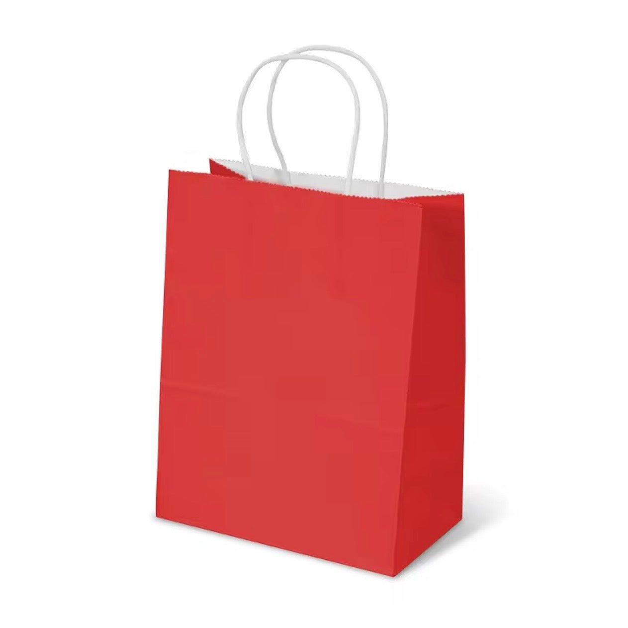X12pcs - Red Paper Bags With Handle #CB2475