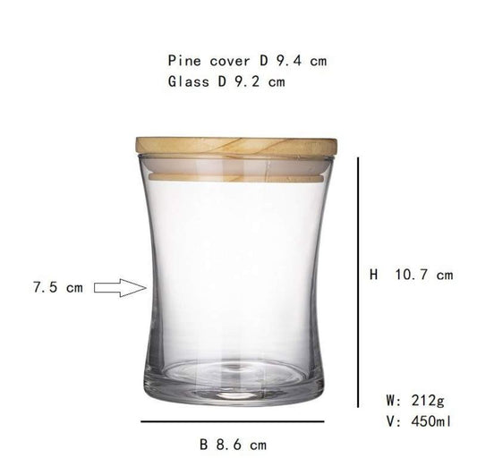 450ml Glass Jar with Bamboo Lid #GJ2473