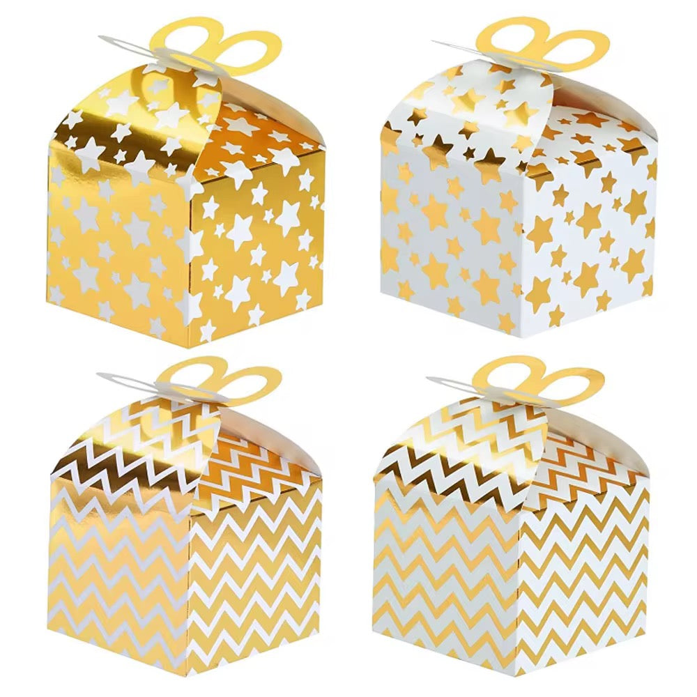 X12pcs Golden Party Favor Boxes #GB2505
