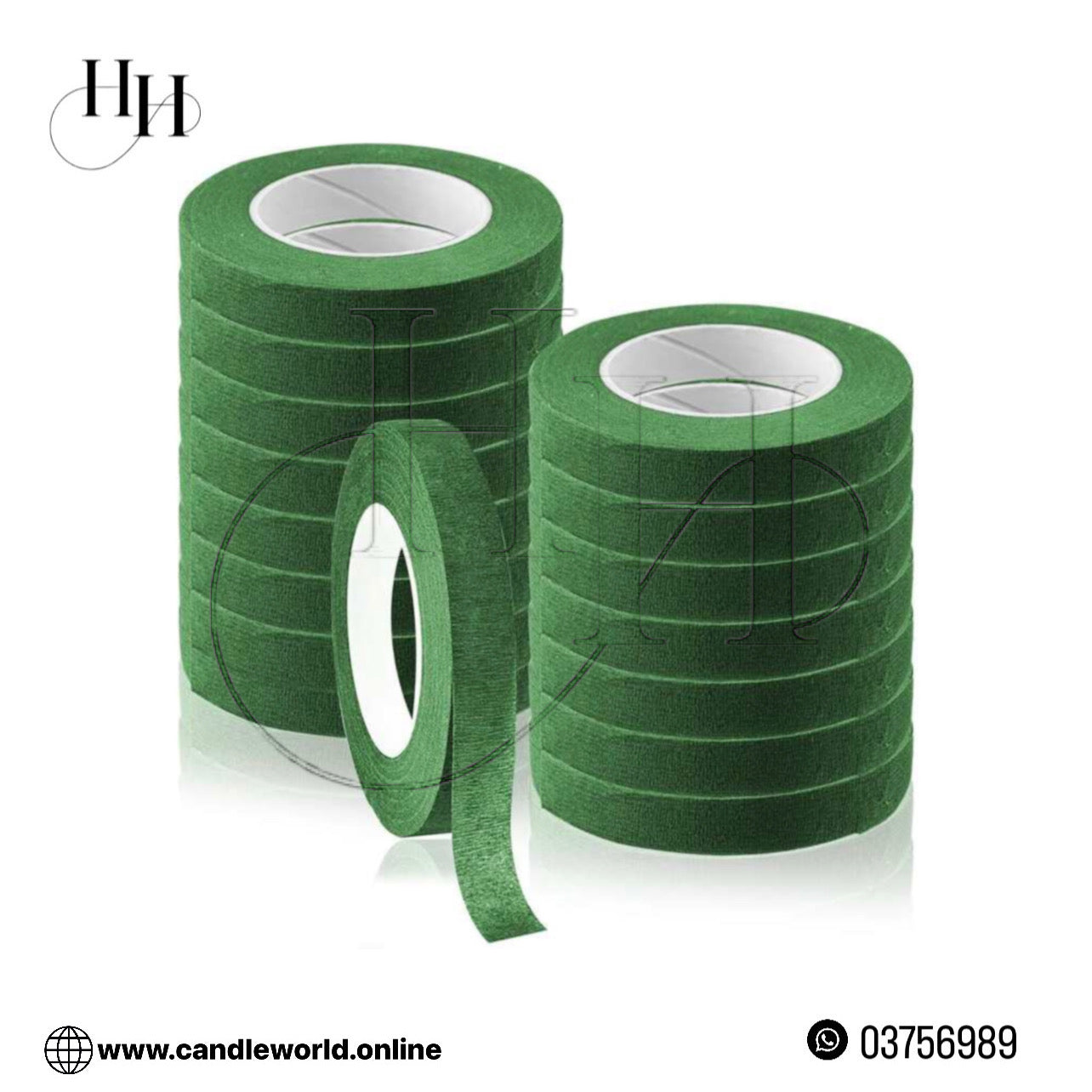 Green Floral Stem Tape #FT1079