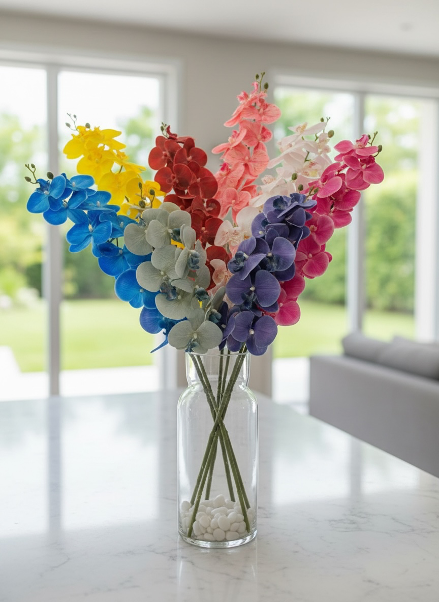 75cm Artificial Phalaenopsis Orchid Stem – Multiple Colors #AF3996
