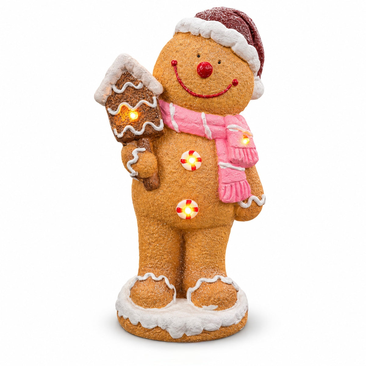 Light-Up Gingerbread Man Christmas Decoration – 40cm #CD4524
