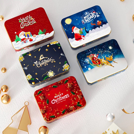 Metal Rectangle Christmas Tin Box #CB1372