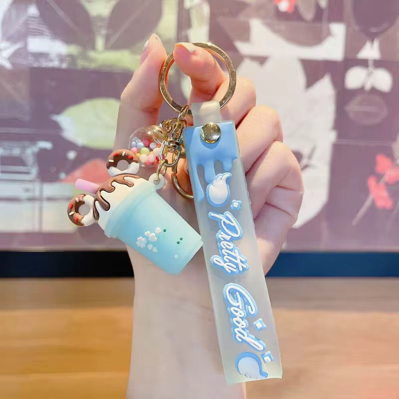 Pretty Girl Cute Drink Keychain #KC2625