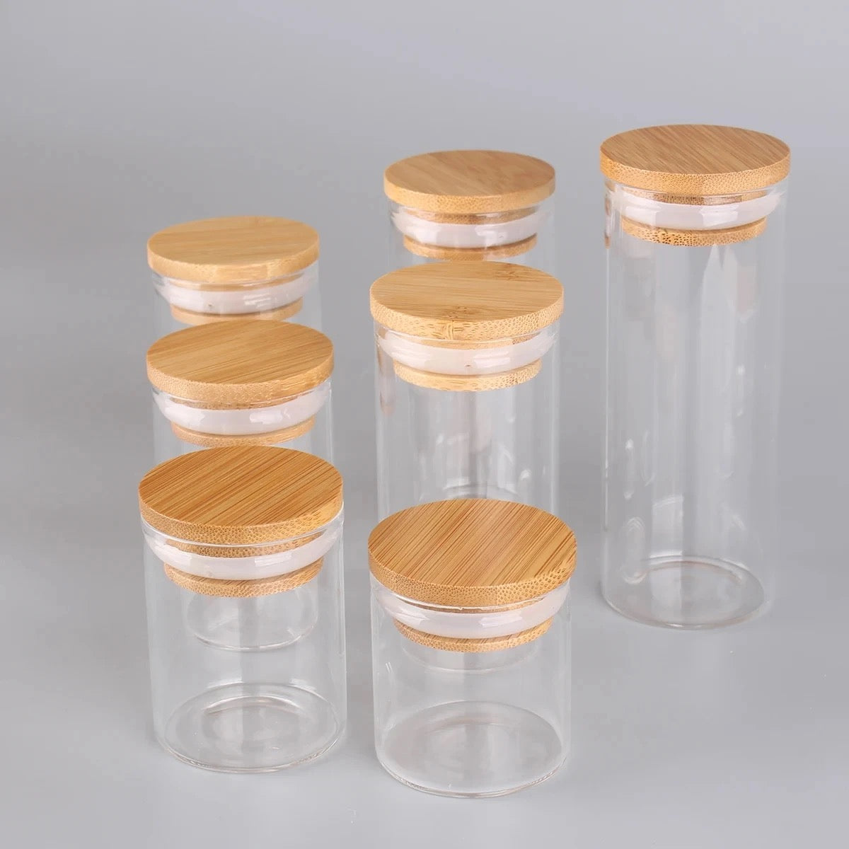 Jar Container With Bamboo Lid