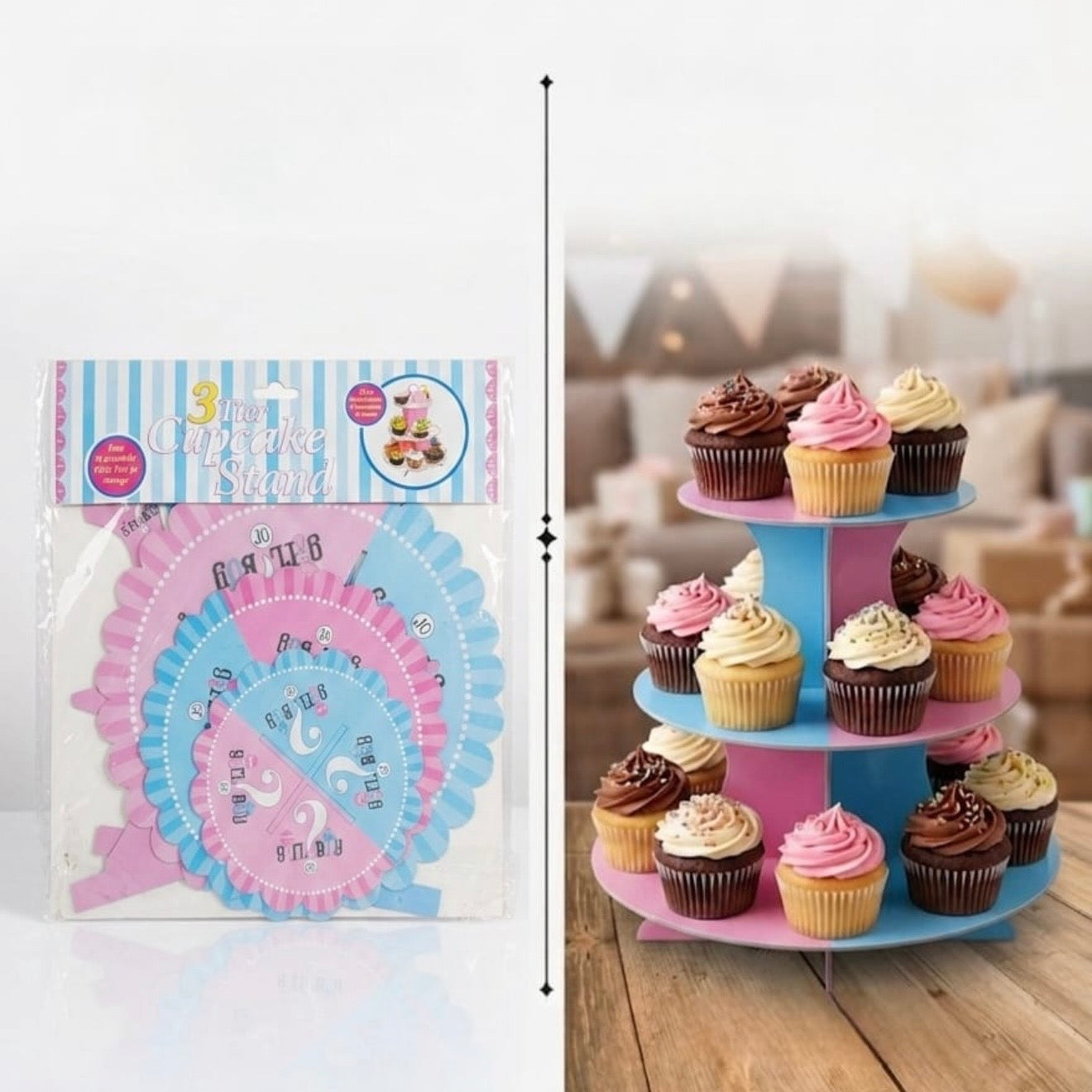 3-Tier Cupcake Stand – Party Display Tower #CS3883