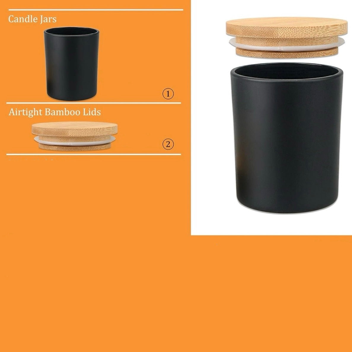 8oz Black Jar With Lid #GJ1154