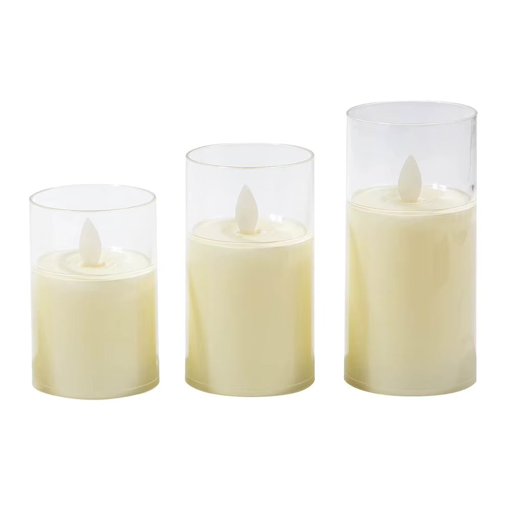 3pcs - Set / LED Flameless Candle with Remote Control #EC4103