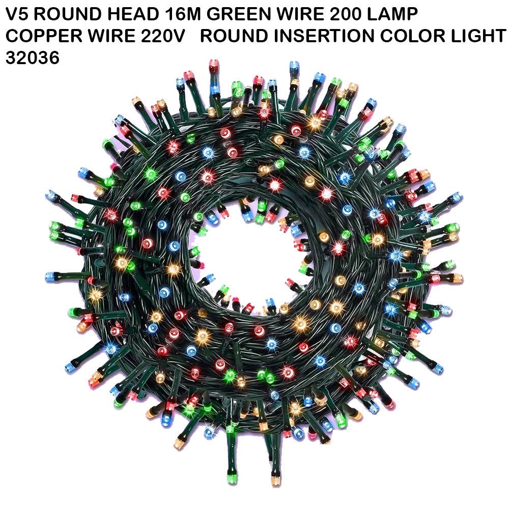 V5 Round Head LED Christmas String Lights – Multiple Colors & Lengths #CL4445