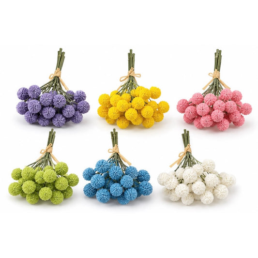 Artificial Pom Pom Flower Bouquet – 6 Colors Available #AF4518