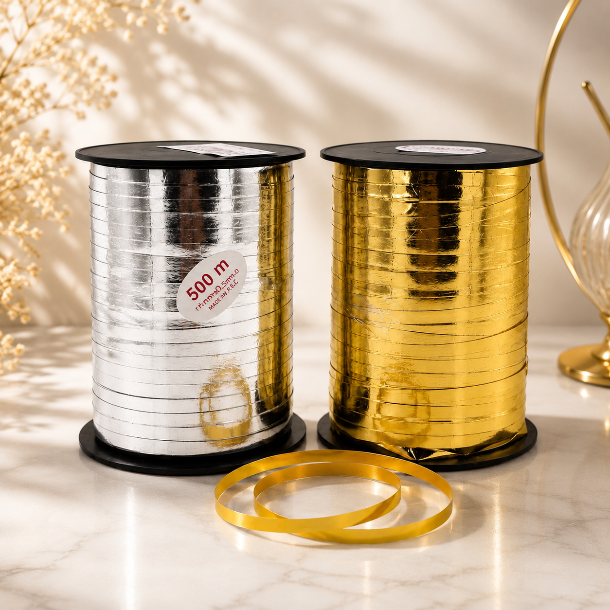 Italian Chrome Cellophane Ribbon – 500 Meters #CR4028