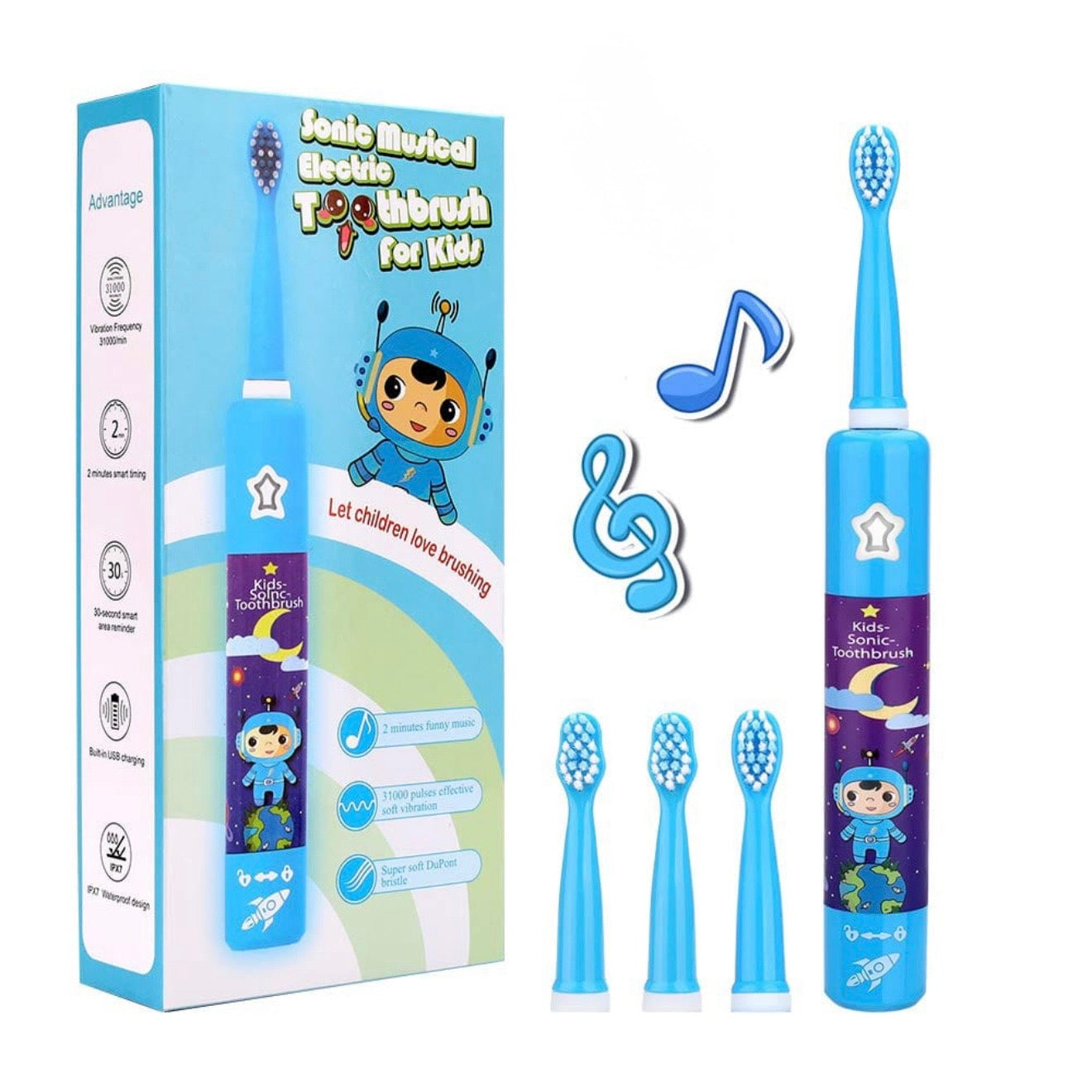 Blue Musical Electric Toothbrush for kids #TF006