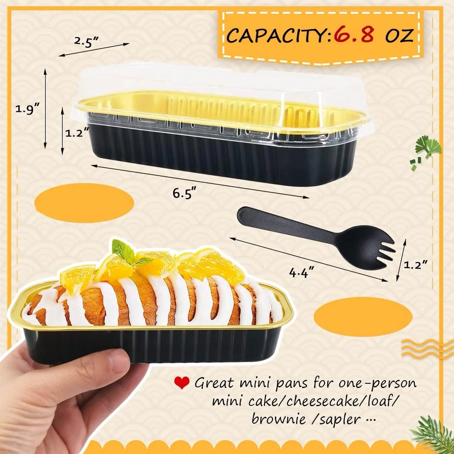 X12 Box 6.8oz Mini Pans With Lid & Spoon #LP1609