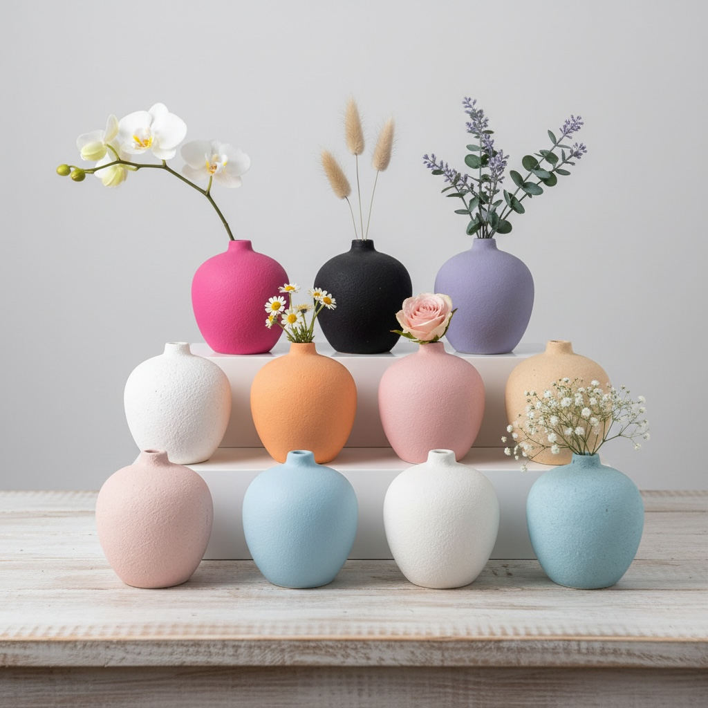 Modern Matte Ceramic Vase – Minimalist Nordic Home Décor #CV3229