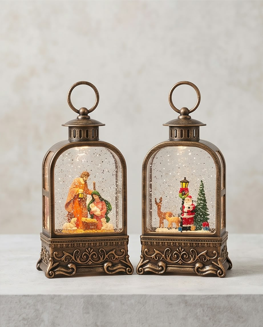 Christmas Snow Globe Lantern #CL4397