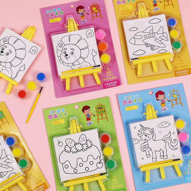 Kids DIY Painting Set with Mini Easel & Paints #CB2635