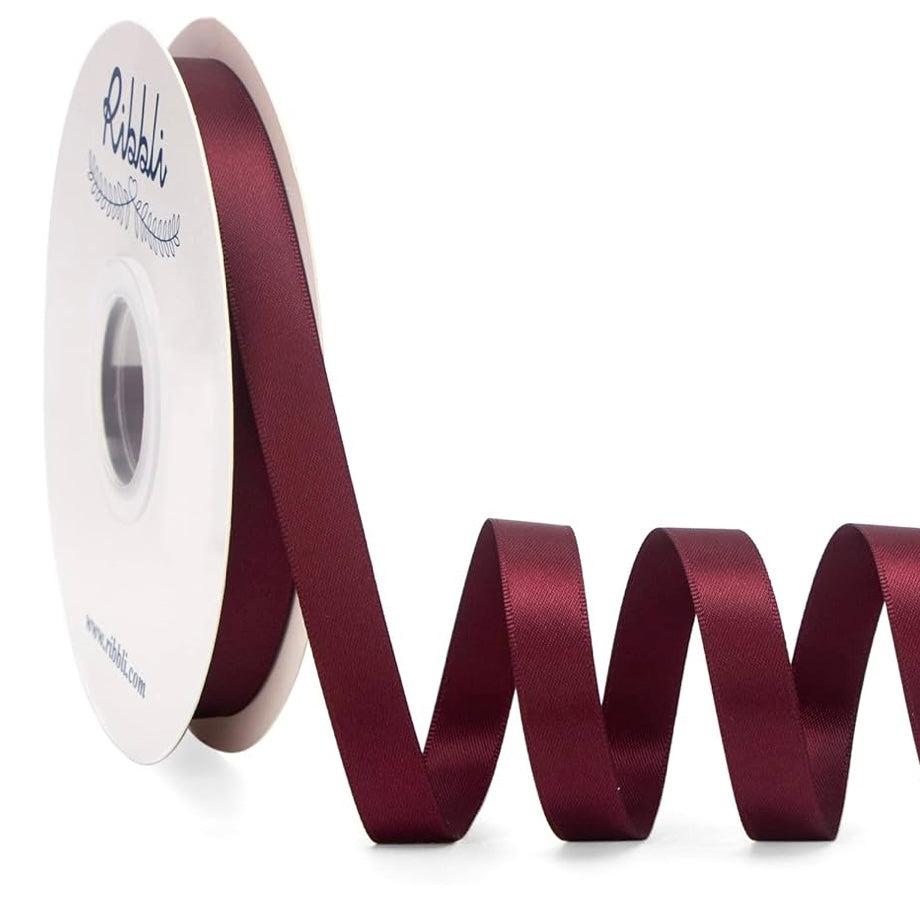 2cm*91m Burgundy Satin Ribbon #RB1535