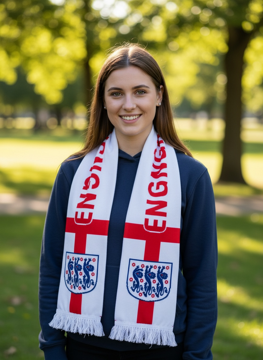 England Fan Scarf – 143 × 14 cm #FS3259
