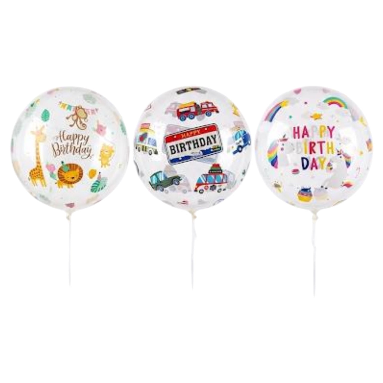 55cm Transparent Birthday Balloons – Kids Theme# FB2979