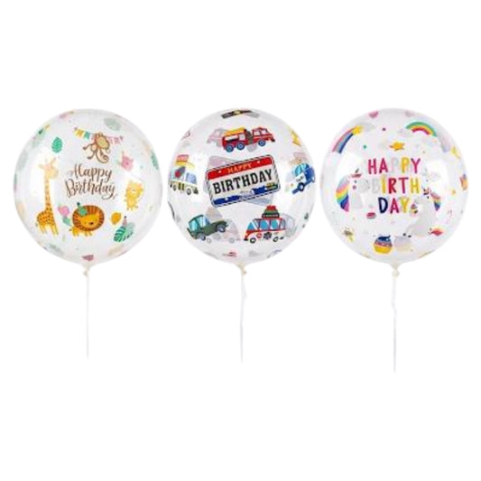 55cm Transparent Birthday Balloons – Kids Theme# FB2979