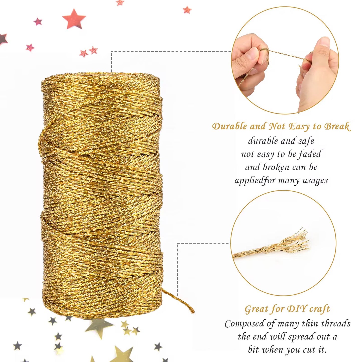 100m Metallic cord Baker Twine #MR1728