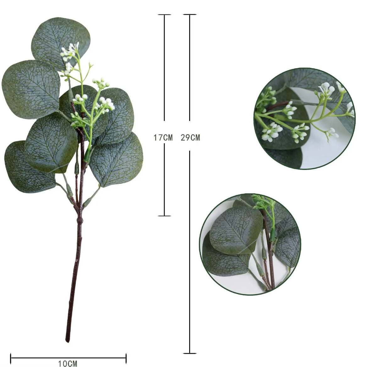 Green Plant Decoration 8-Fork Eucalyptus Simulation Artificial Eucalyptus Leaves #AF1548