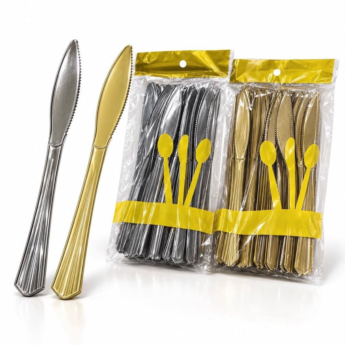 Gold & Silver Disposable Knives #DS4528