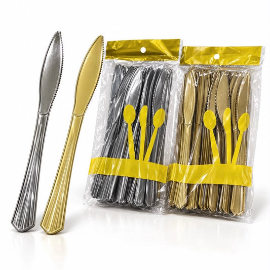 Gold & Silver Disposable Knives #DS4528