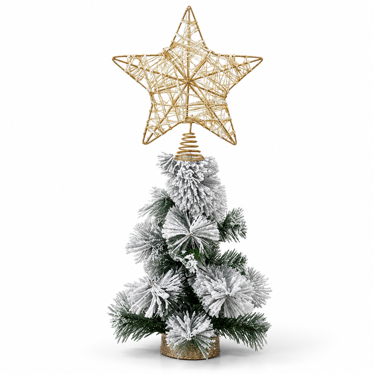 Elegant Gold Glitter Wire Star Christmas Tree Topper #CD4505