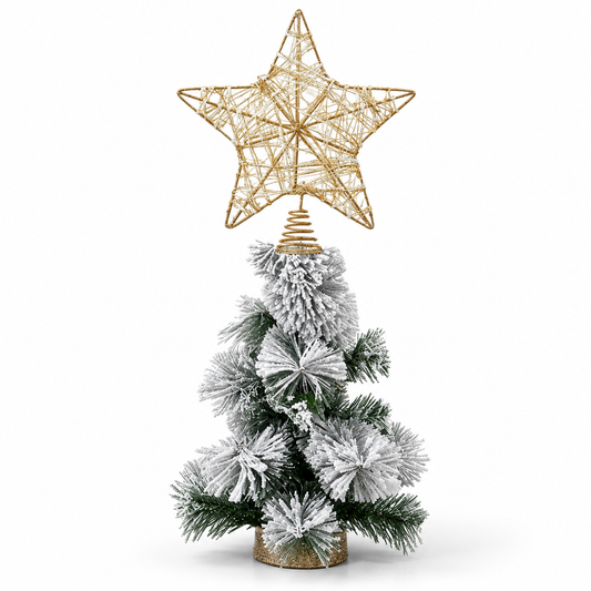 Elegant Gold Glitter Wire Star Christmas Tree Topper #CD4505