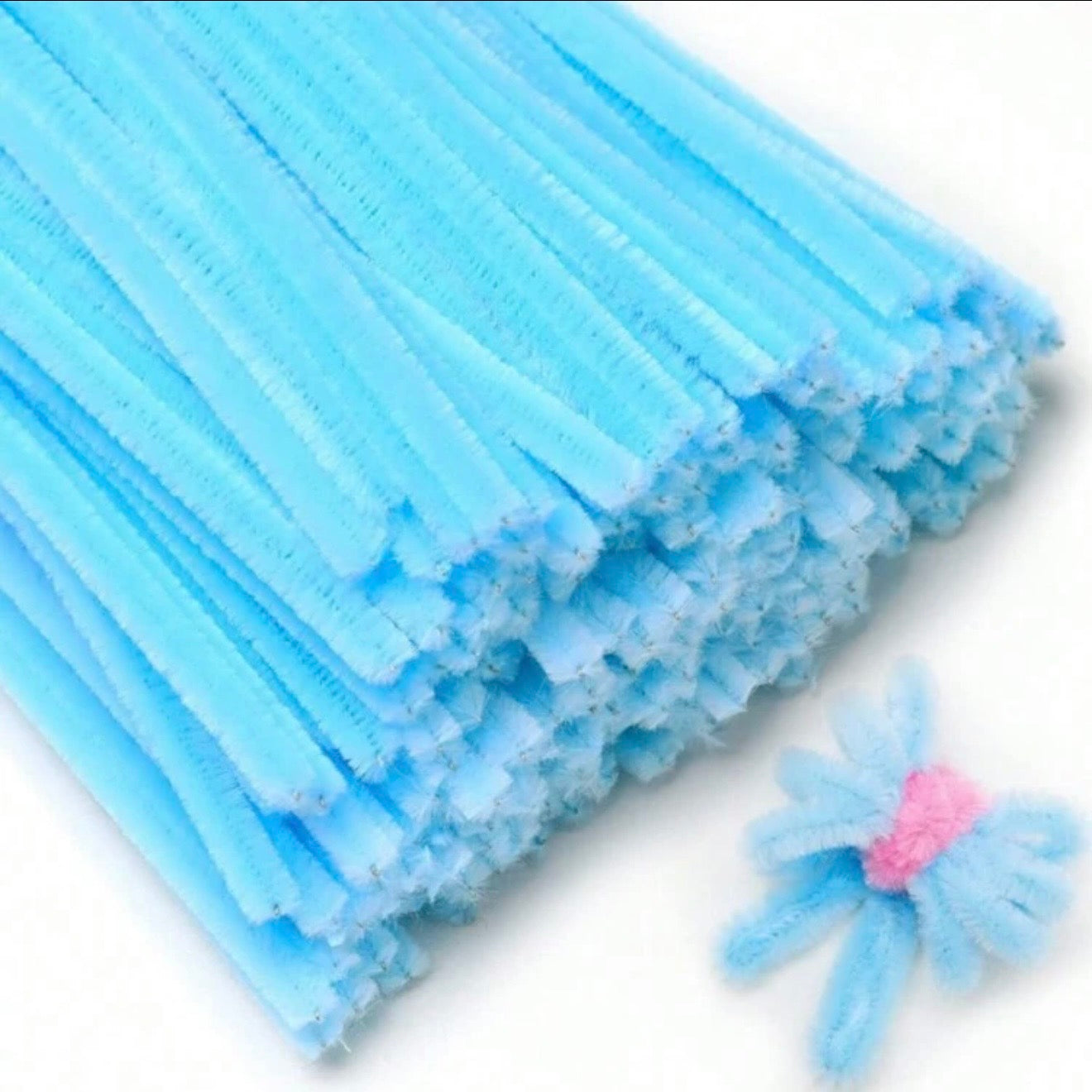 100pcs Blue Pipe Cleaner - 30cm x 6mm #CS3181
