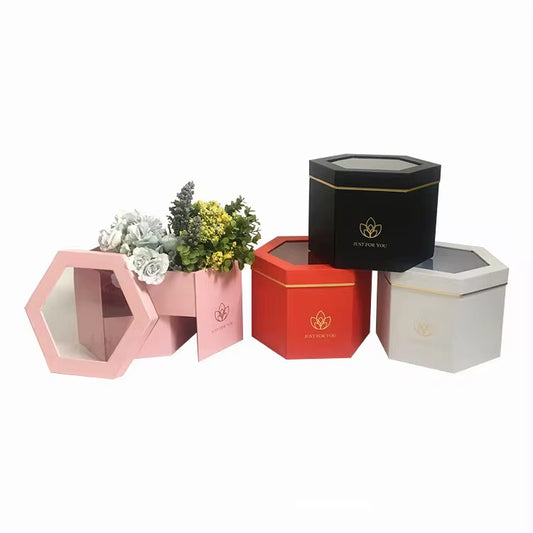 Hexagon Gift Box PVC Window #GB1425