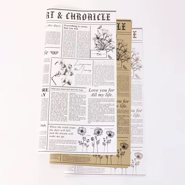 60x57cm Newspaper Print Wrapping Paper #WP4079