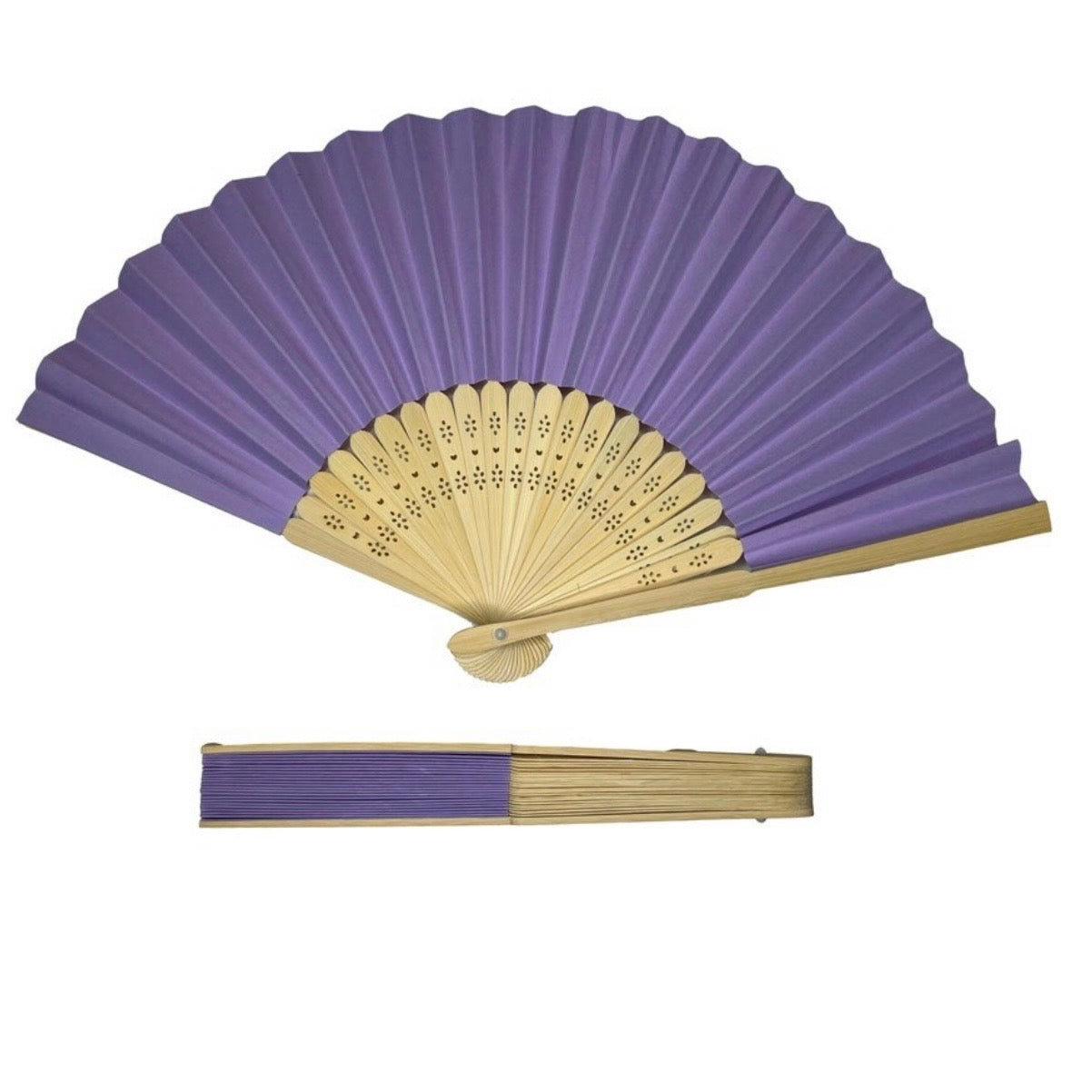 Purple Bamboo Handheld Fans Vintage #HF3282