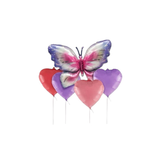 Butterfly & Heart Foil Balloons Set  #BB2756