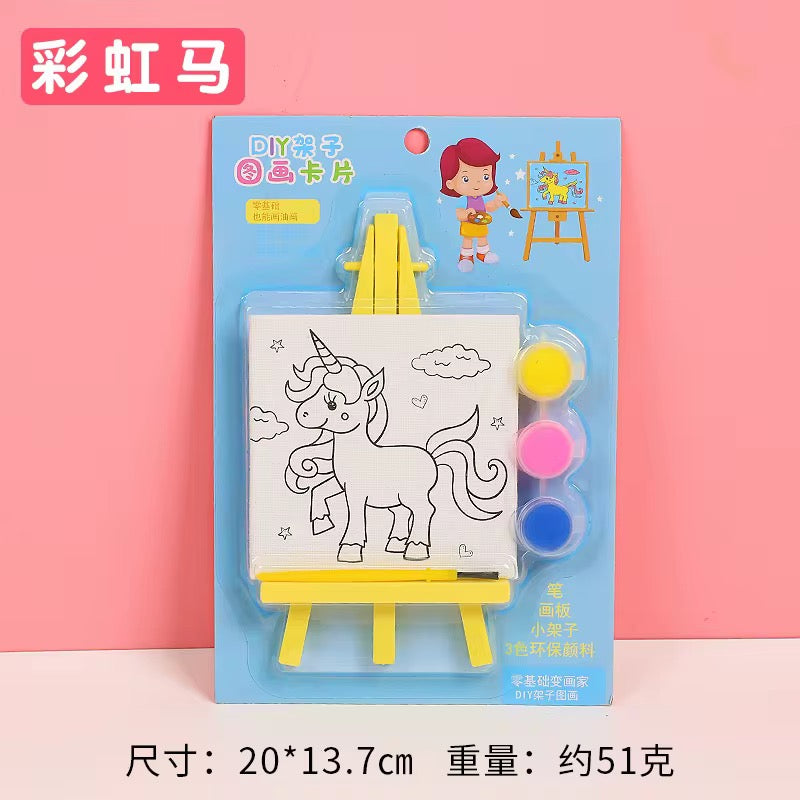 Kids DIY Painting Set with Mini Easel & Paints #CB2635
