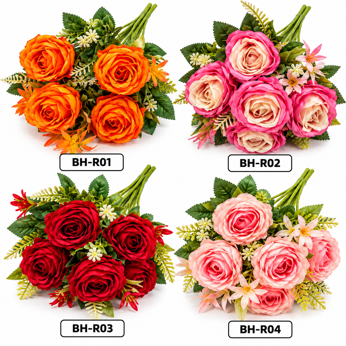 Artificial Rose Bouquet with Decorative Greenery #AF4459