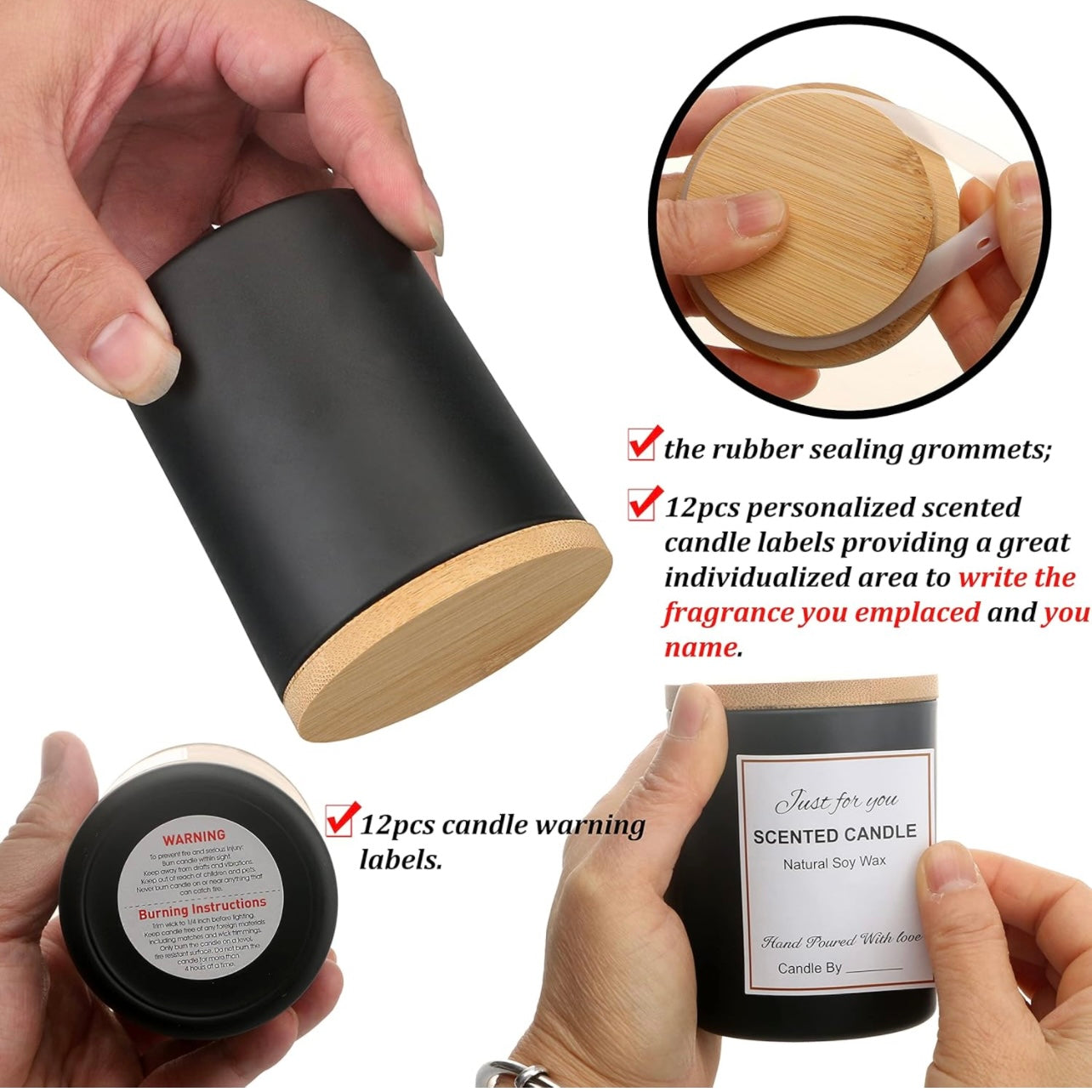 8oz Black Jar With Lid #GJ1154