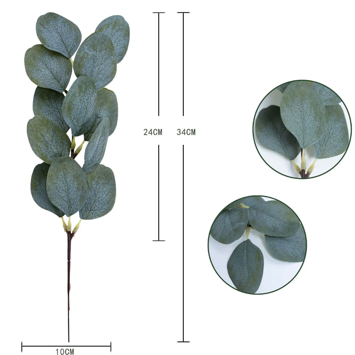 Green Plant Decoration 8-Fork Eucalyptus Simulation Artificial Eucalyptus Leaves #AF1548
