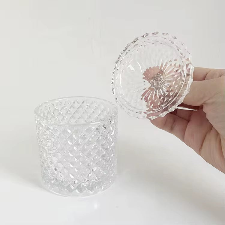 Glass Crystal Jar With Lid #GJ1794