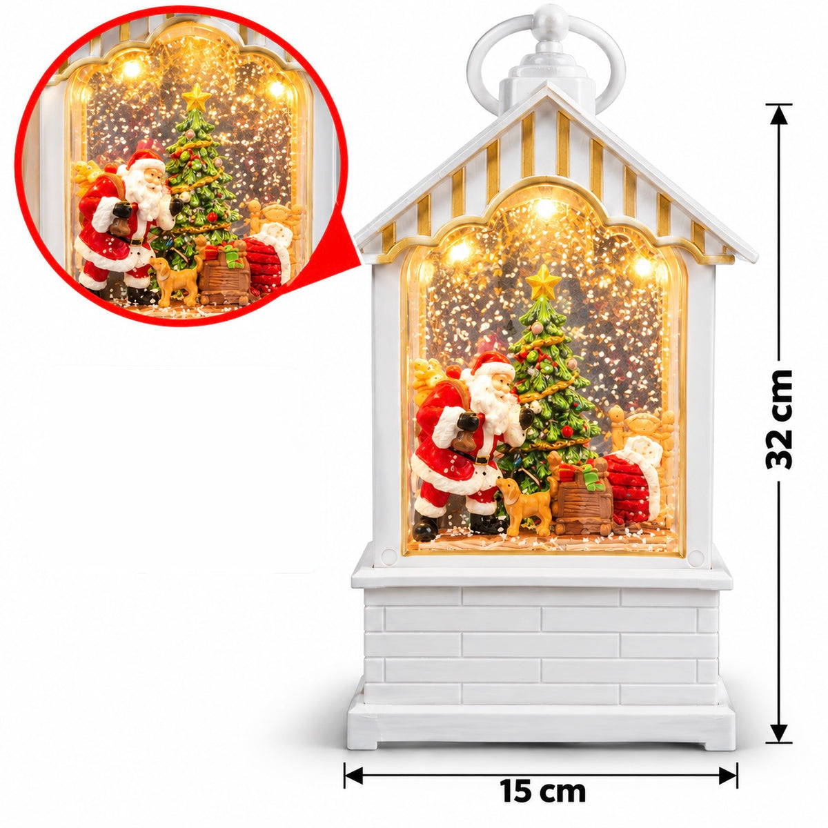 Christmas LED Water Lantern – Santa & Christmas Tree (32 cm) #CD4486