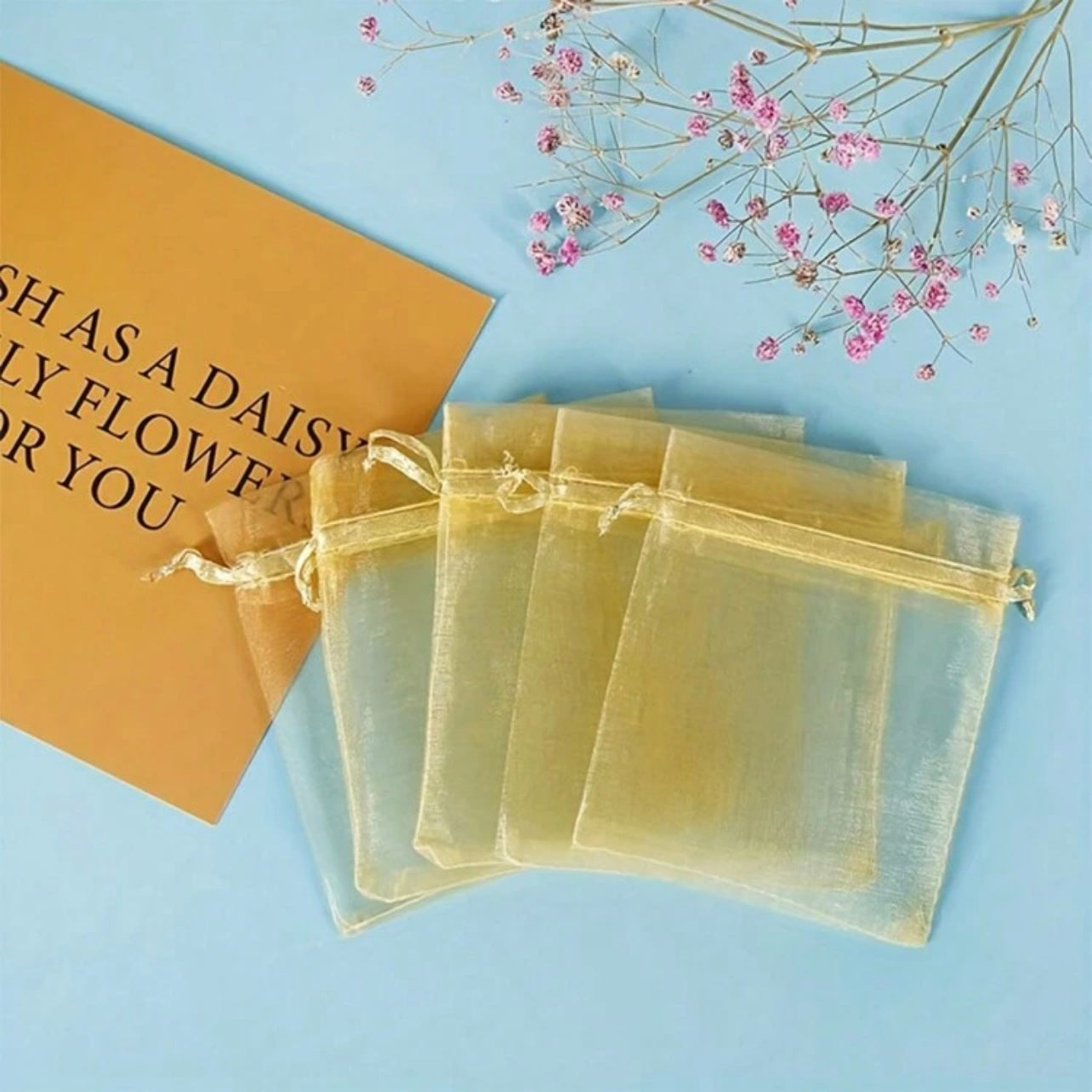 Gold Organza Bag x12pcs