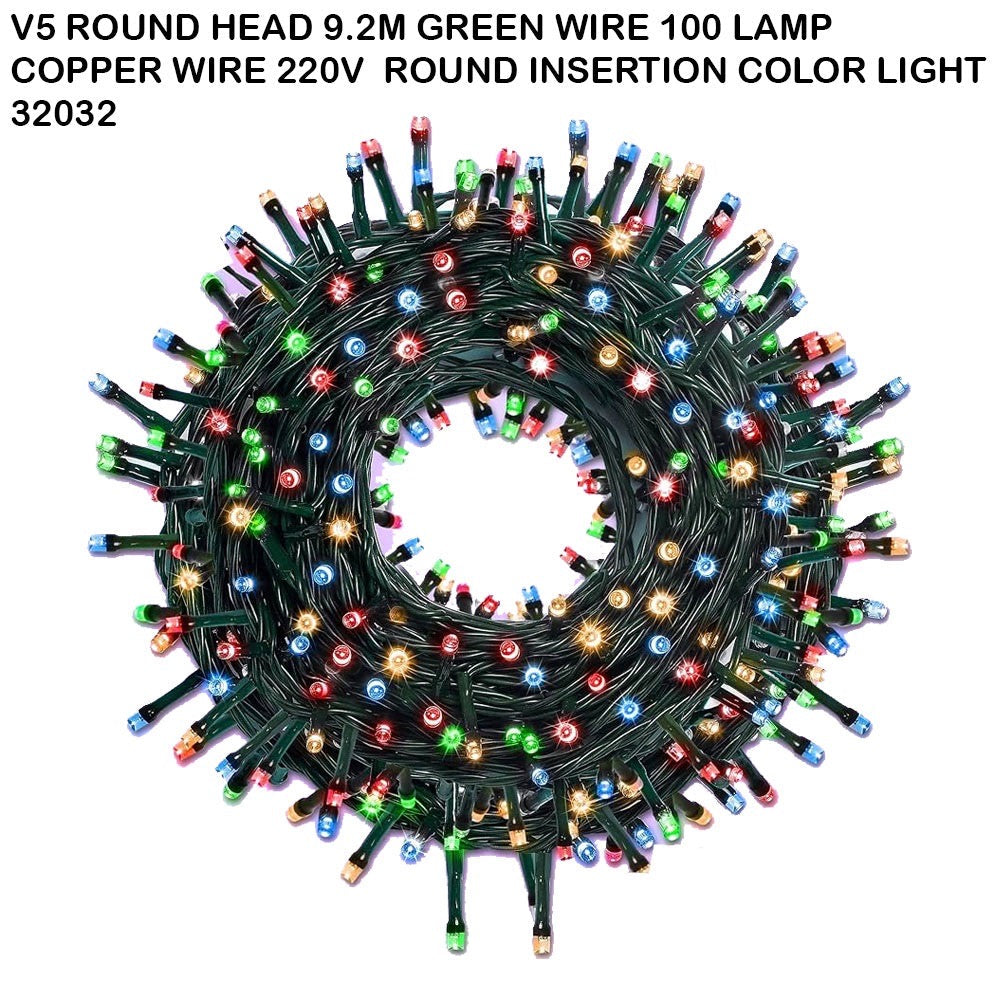 V5 Round Head LED Christmas String Lights – Multiple Colors & Lengths #CL4445