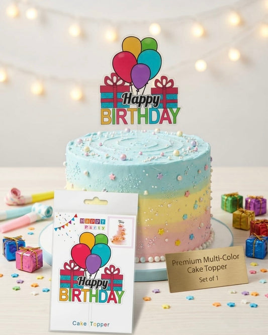 Colorful Happy Birthday Cake Topper #CT3900