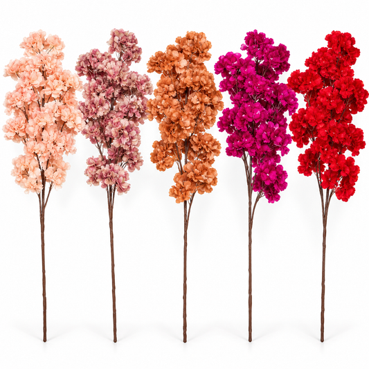 Artificial Hydrangea Flower Branch – Assorted Blue Shades #AF4402
