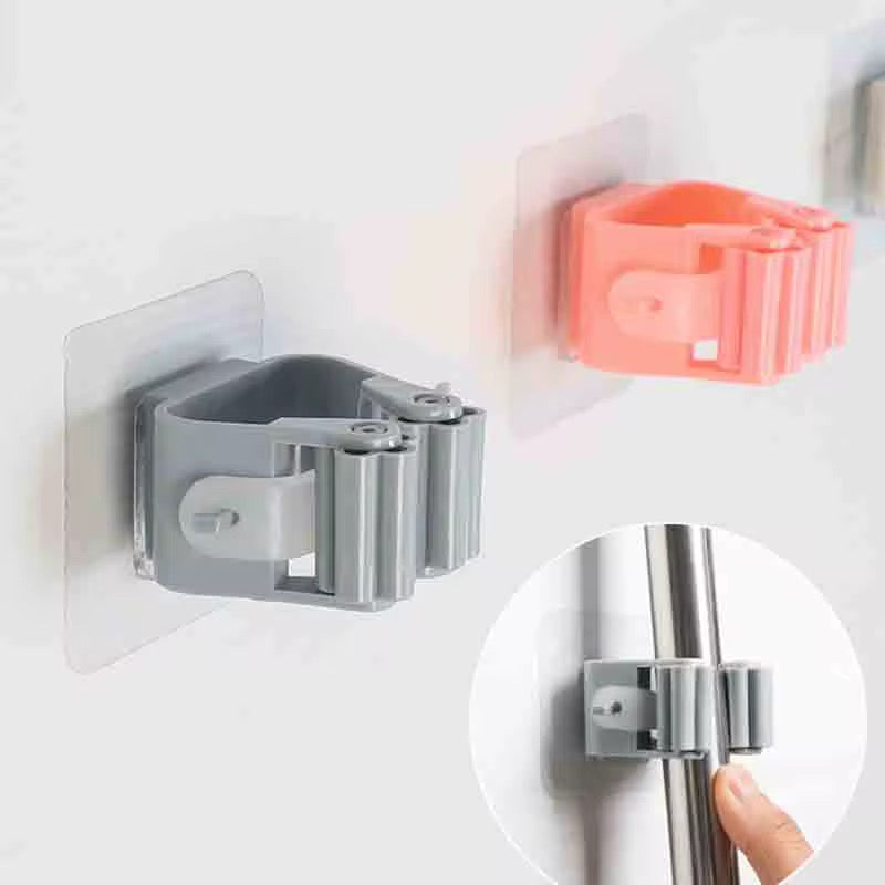 X4pcs Gray Wall-Mounted Mop & Broom Holder #GS3937