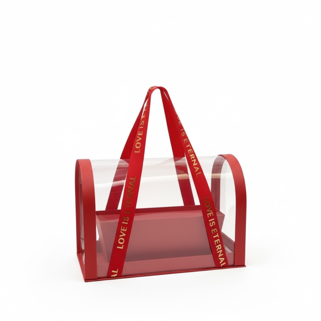 2pcs/set - Luxury Transparent Acrylic Gift Bag with Ribbon Handles #GB2893