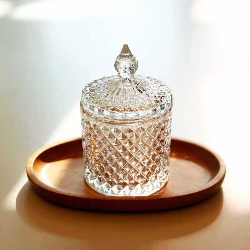 Glass Crystal Jar With Lid #GJ1794